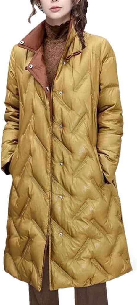 Women's Knee-Length Down Jacket Embroidered Warm And Thick Windbreaker Loose Duck Down Winter Parka