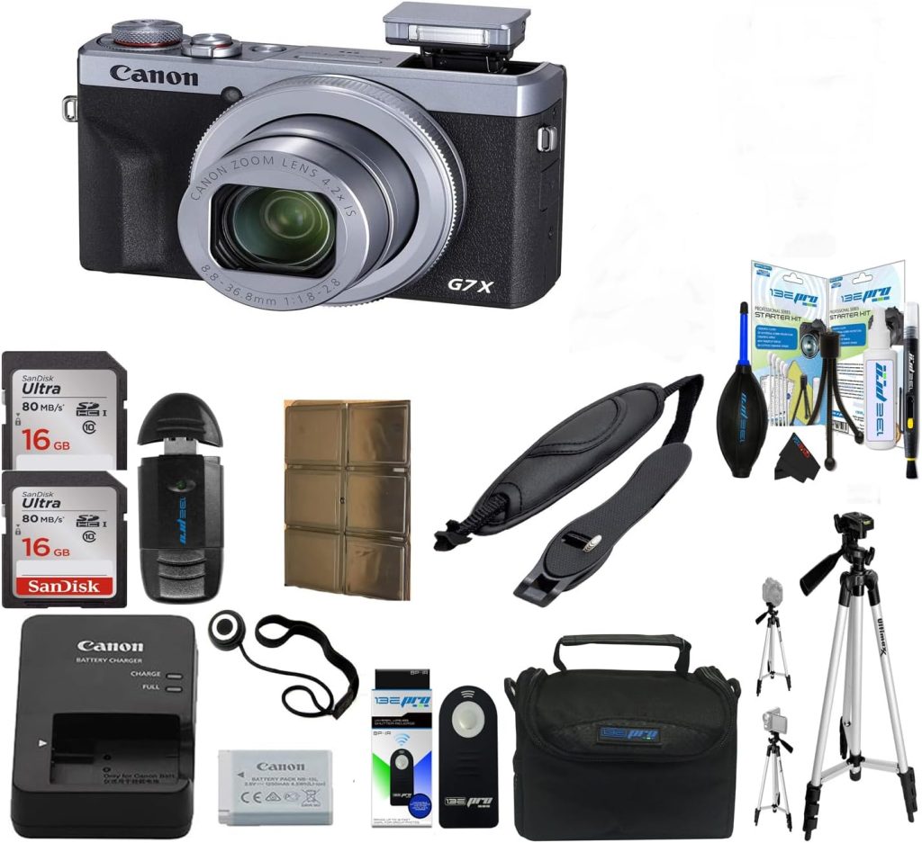 Canon PowerShot G7 X Mark III Digital Camera (Silver) - with PixiBytes Basic Accessory Bundle (Renewed)